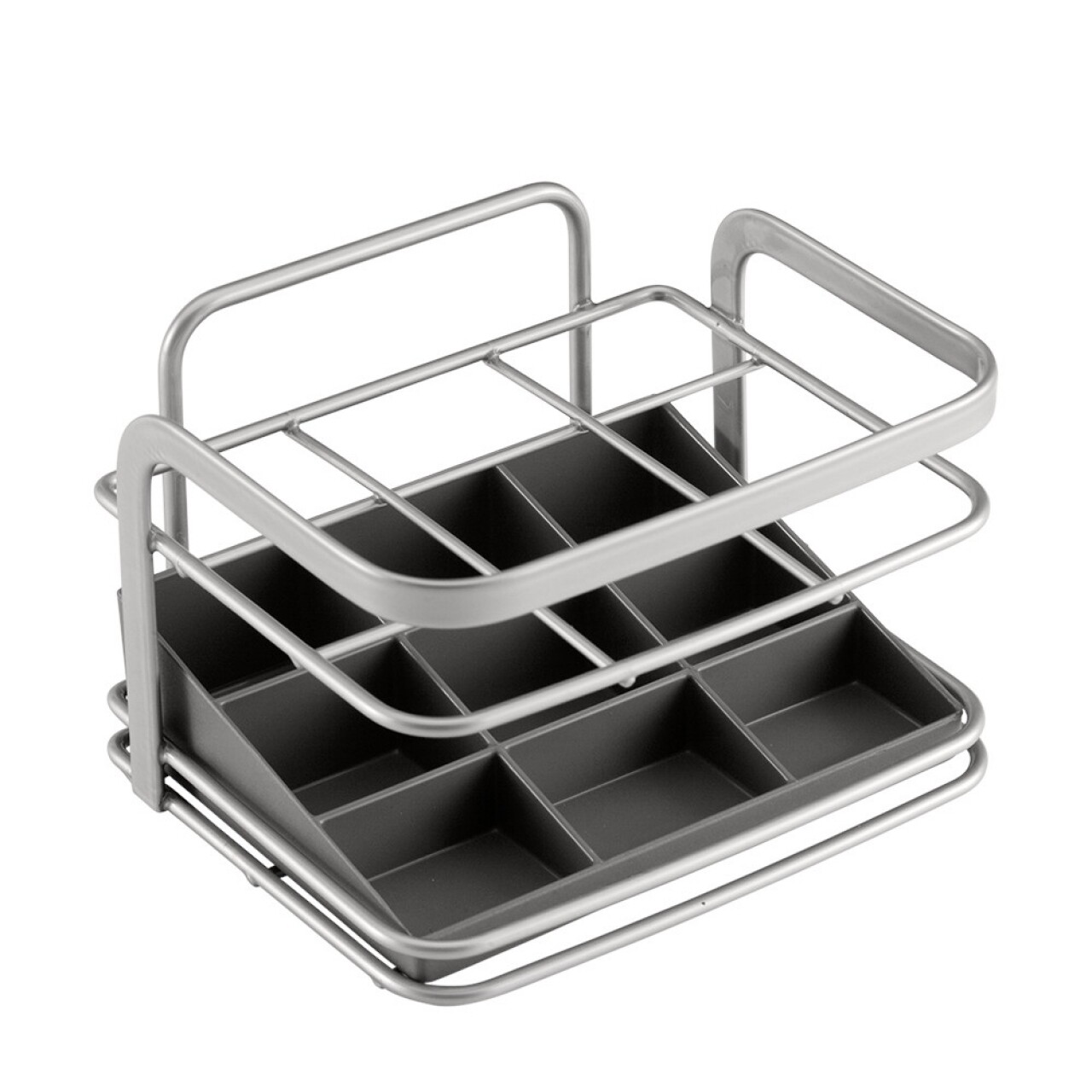 Suport tacamuri Eureka!, Metaltex, 15x13x9.9 cm, plastic/metal/ invelis din polytherm, argintiu - imagine 3